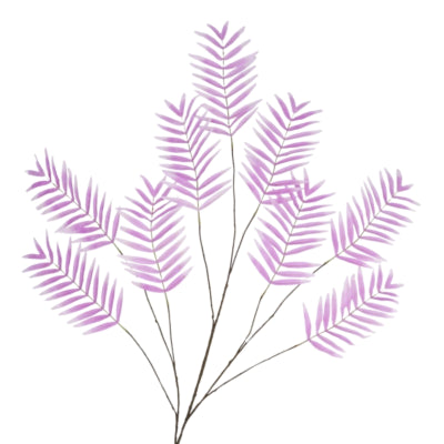 Feuille de palmier artificielle Daan en bois courbé violet 150 cm | 6 pièces