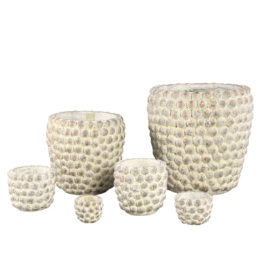 Ptmd pot de fleur noise xl crème 30 cm | 2 pièces
