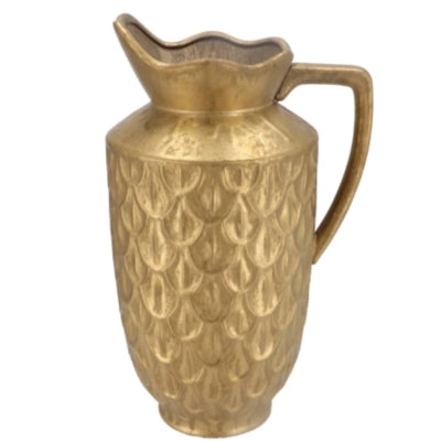Vase boa en bois courbé Daan avec anse doré 45 cm | 2 pièces