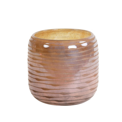 Light Living Vase lumineux et vivant Bowie verre marron 14 cm | 4 pièces