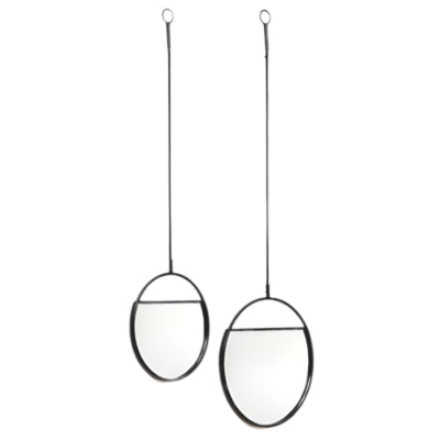 Housevitamin miroir mural jumelage gagne noir 100 cm lot de 2 | 6 pièces