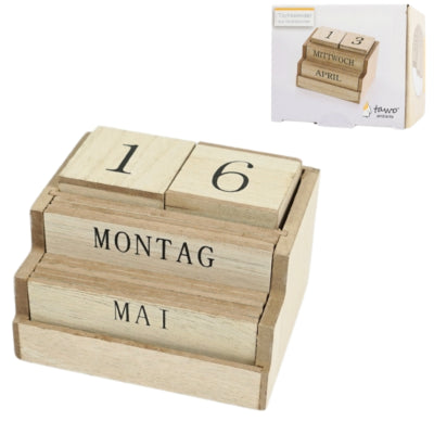 Calendrier de table bois 10,5 cm | 6 pièces