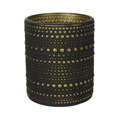 Countryfield photophore nelle m noir couleur or 10 cm | 24 pièces