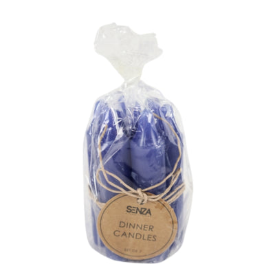 Bougies de table Senza bleues 2,2 x 10 cm lot de 7 | 36 pièces