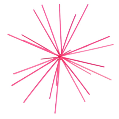 Housevitamin ornement feu d'artifice métal rose fluo 25 cm | 12 pièces