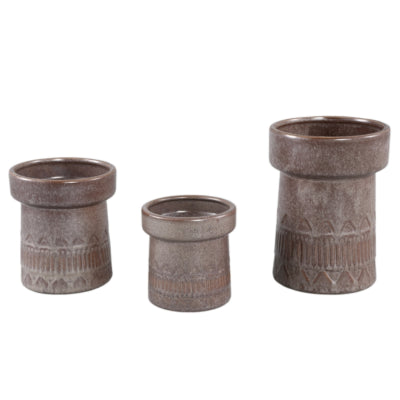 Ptmd rail de pot de fleur haut s marron foncé 11 cm | 18 pièces