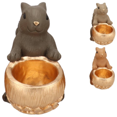 Daan bol en bois courbé Jingle écureuil assis marron 22 cm 3 assortis | 6 pièces