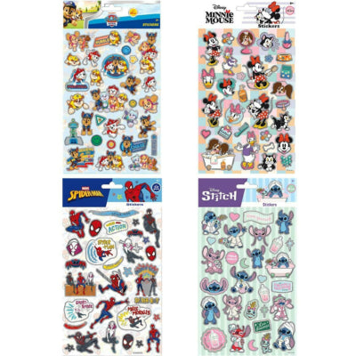 Licence autocollants mousse holographiques 25 cm 4 assortis | 24 pièces