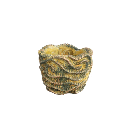 Ptmd pot de fleur vagues marron rond xs 12 cm | 24 pièces