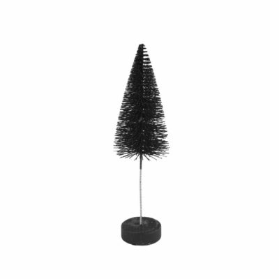 Sapin de Noël Countryfield sur socle pailleté noir 20 cm | 12 pièces