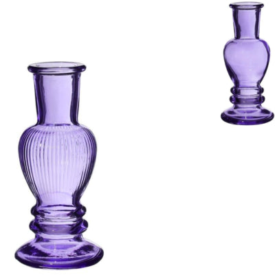 Vase bougeoir Venise violet 11,5 cm 2 assortis | 24 pièces