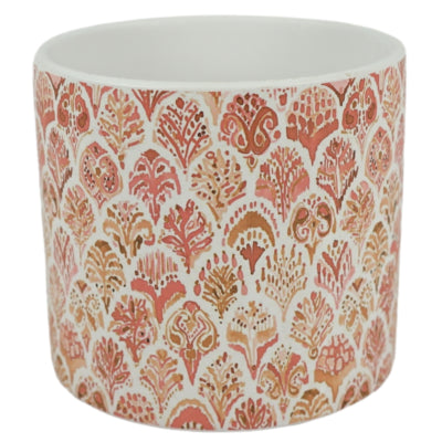 Pot de fleurs orange en céramique 13,5 cm | 6 pièces