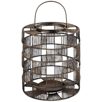 Ptmd lanterne stenn l métal couleur laiton 35 cm | 2 pièces
