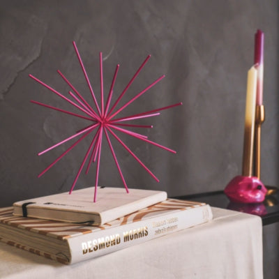 Housevitamin ornement feu d'artifice métal rose fluo 25 cm | 12 pièces