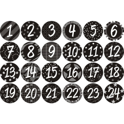 Calendrier de l'Avent coffret cadeau diy noir 26 cm | 24 pièces