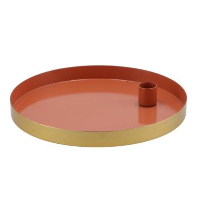 Bougeoir Daan en bois courbé rond orange marrakech 22 cm | 6 pièces
