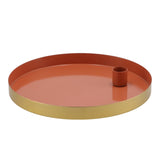 Bougeoir Daan en bois courbé rond orange marrakech 22 cm | 6 pièces - afbeelding 1