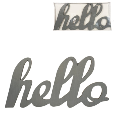 Décoration murale bonjour gris 60 cm | 6 pièces