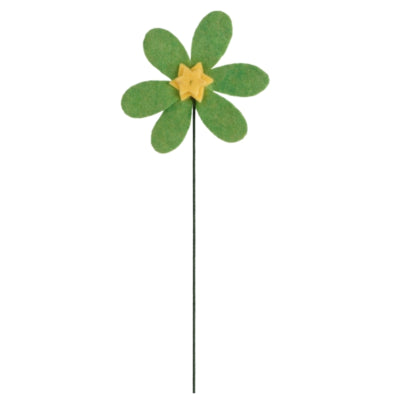 Fleur artificielle feutre vert blanc 33 cm 2 assortis | 24 pièces