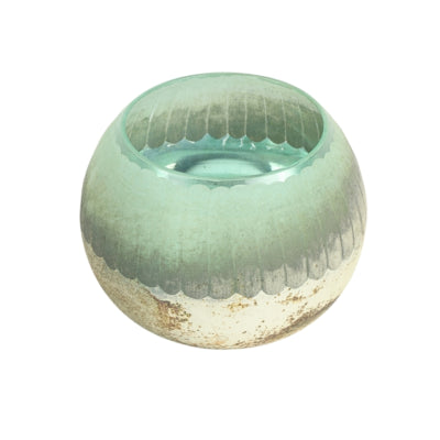 Countryfield photophore katica verre vert couleur argent antique m 10 cm | 12 pièces