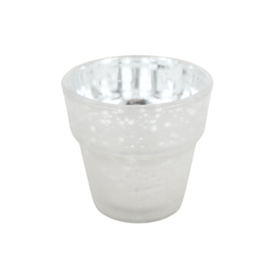 Photophore Daan en bois courbé basic verre mat argenté 7 cm | 24 pièces