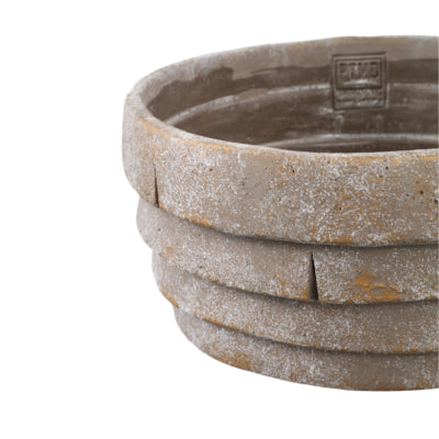 Ptmd pot de fleur bol shesheena gris l 25 cm | 8 pièces