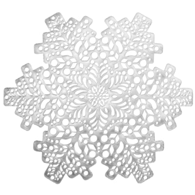 Set de table Flocon de neige de Noël argenté 41 cm | 12 pièces