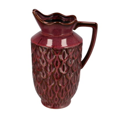 Vase boa en bois courbé Daan avec anse rouge 38 cm | 2 pièces