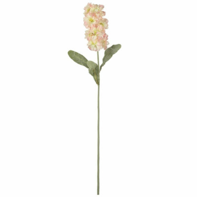 Fleur artificielle matthiola blanc rose 56 cm | 24 pièces