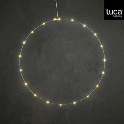 Cercle avec éclairage LED argenté sur batterie 50 cm | 30 pièces