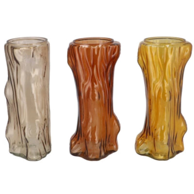 Daan vase en bois courbé arbre marron 29 cm 3 assortis | 6 pièces
