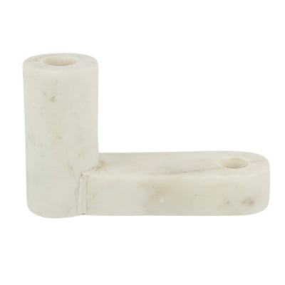 Bougeoir marbre blanc 17,5 cm | 4 pièces