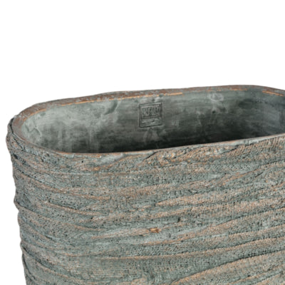Ptmd pot de fleur yutto gris ovale l 40 cm | 2 pièces