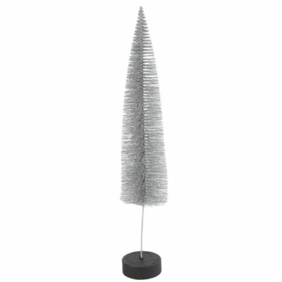 Sapin de Noël Countryfield sur socle pailleté argent 40 cm | 12 pièces
