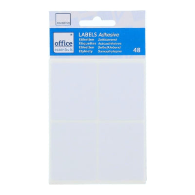 Étiquettes autocollantes blanc 40 x 50 mm 48 pièces | 48 pièces