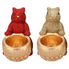 Daan bol en bois courbé Jingle écureuil assis couleur or rouge 22 cm 2 assortis | 6 pièces