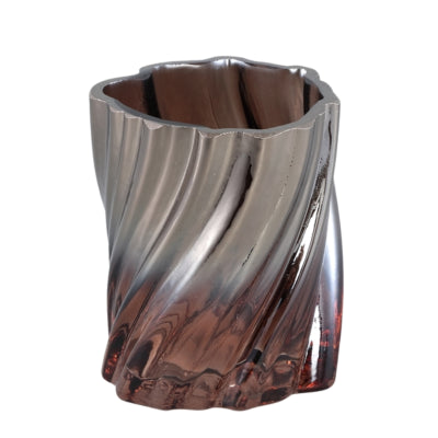 Ptmd photophore paisley marron argenté 10 cm | 6 pièces
