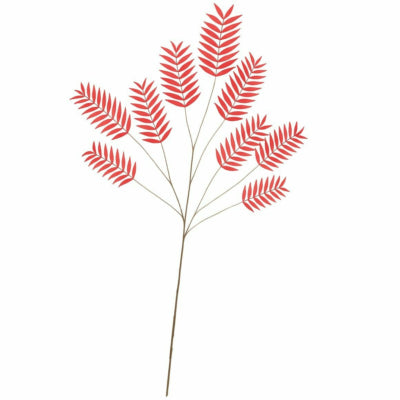 Daan feuille de palmier artificielle en bois courbé rouge 150 cm | 6 pièces
