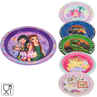 Assiette univers maison enfant plastique 21 cm 6 assortis | 24 pièces