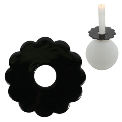 Stjernsund anneau de bougie fleur de loua noir brillant 9,3 cm | 24 pièces