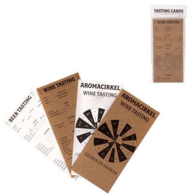 Cartes de dégustation de vins et de bières Senza 21 cm | 24 pièces
