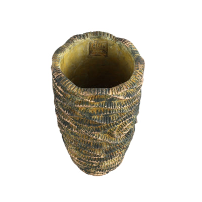 Pot de fleur Ptmd vagues marron haut m 32 cm | 4 pièces