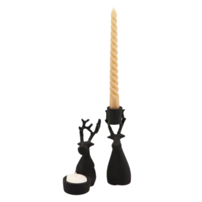 Photophore Daan en bois courbé dobra noir 14 cm | 9 pièces