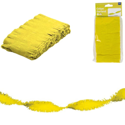 Folat guirlande torsadée papier crépon jaune 6 mètres | 24 pièces