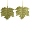 Pendentif feuille pailletée vert olive 10,5 cm lot de 2 | 48 pièces