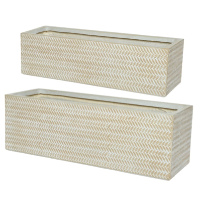 (r) bac à fleurs alex outdoor couleur sable 70 cm lot de 2 | 2 pièces