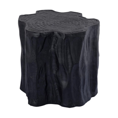 Ptmd table d'appoint fennah souche d'arbre aluminium noir 37 cm | 2 pièces