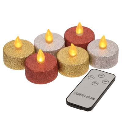 Out of the blue bougie chauffe-plat led glamour sur pile lot de 6 | 12 pièces