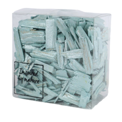 Copeaux de bois déco 30-50 mm turquoise 165 gr | 24 pièces