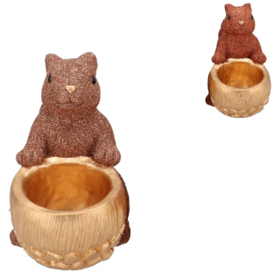 Daan bol en bois courbé Jingle écureuil assis nu couleur cuivre 17 cm 2 assortis | 6 pièces